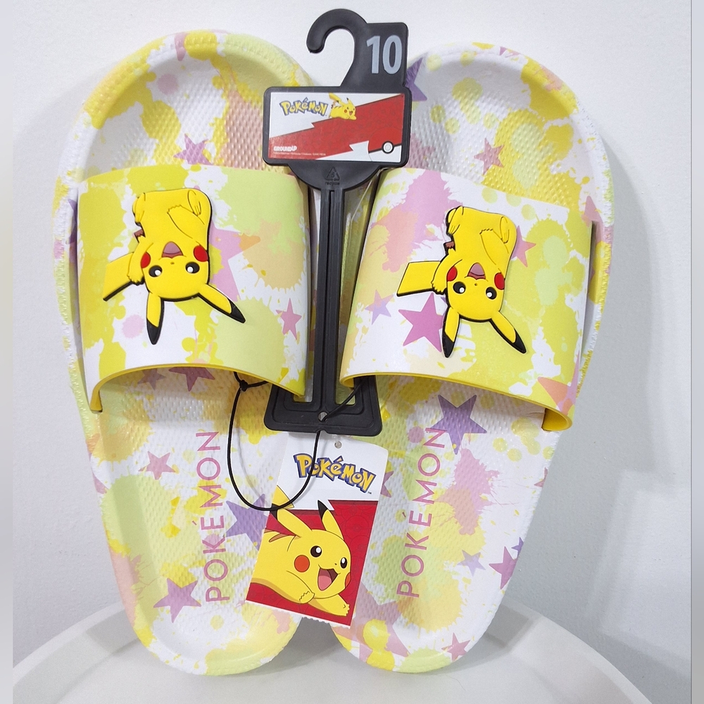Pokemon Pikachu Women's Slides Sandals, Size 10, New With Tag